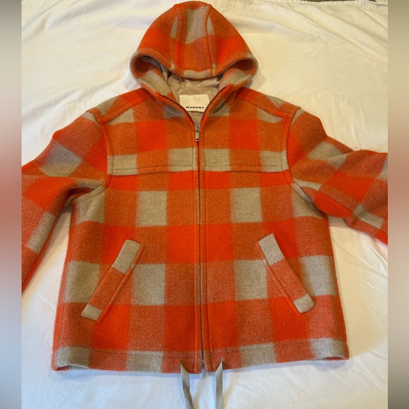 Isabel Marant | Kurt Gingham Check Hooded Jacket | Orange | Mens | Small - Picture 16 of 16